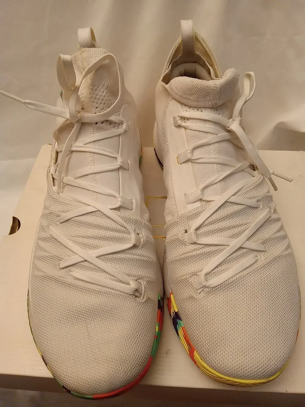 Under Armour Men's 14 Curry 5 Confetti Shoes White Athletic Sneaker 3020657-109